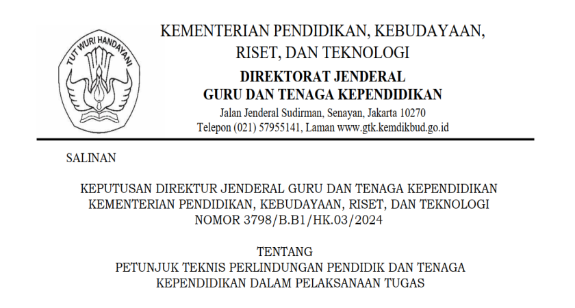 Salinan Kepdirjen Perlindungan PTK 2024