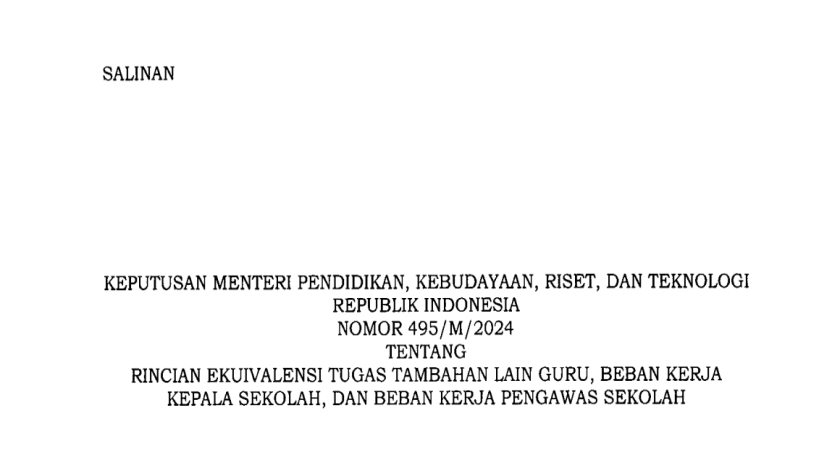 Kepmendikbudristek Nomor 495/M/2024