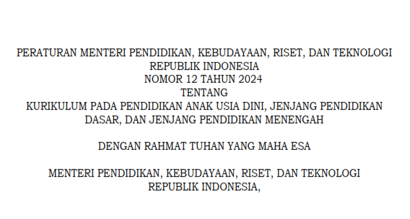 Permendikbudristek Nomor 12 Tahun 2024