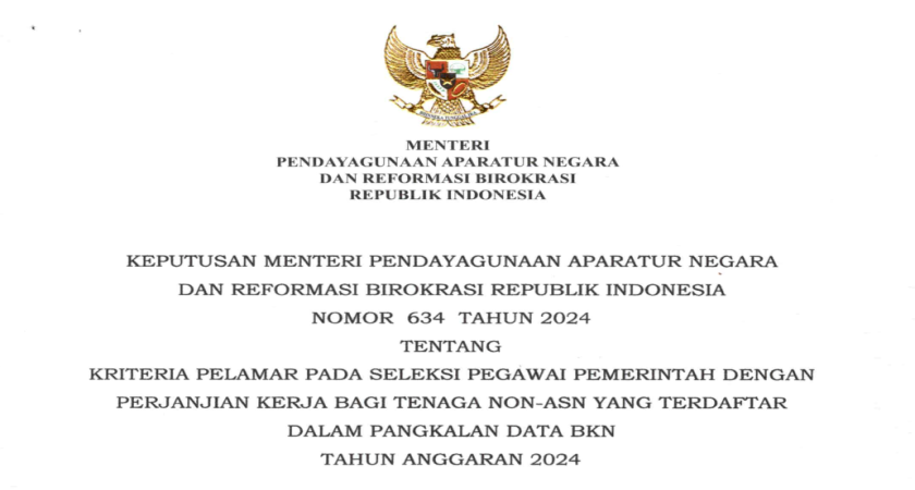 Kriteria Pelamar pada Seleksi PPPK bagi Non ASN yang terdaftar data BKN