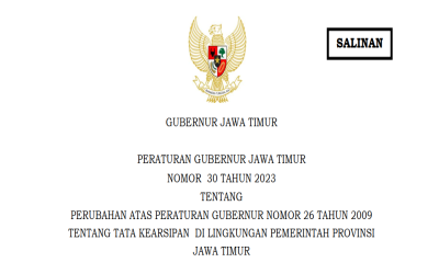 Pergub Jatim Nomor 30 tahun 2023