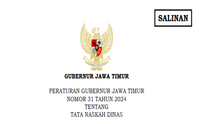 Pergub Jatim 31 tahun 2024 Tentang Tata Naskah Dinas