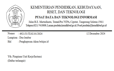Penghapusan Akun belajar.id